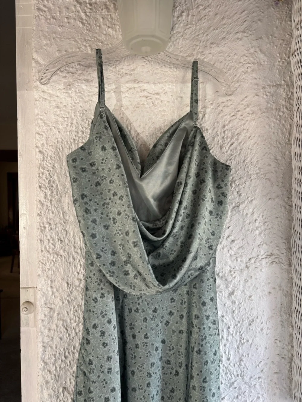 ✨HOST PICK✨Sage Green Floral Cowl Neck Slip Dress - Picture 11 of 14